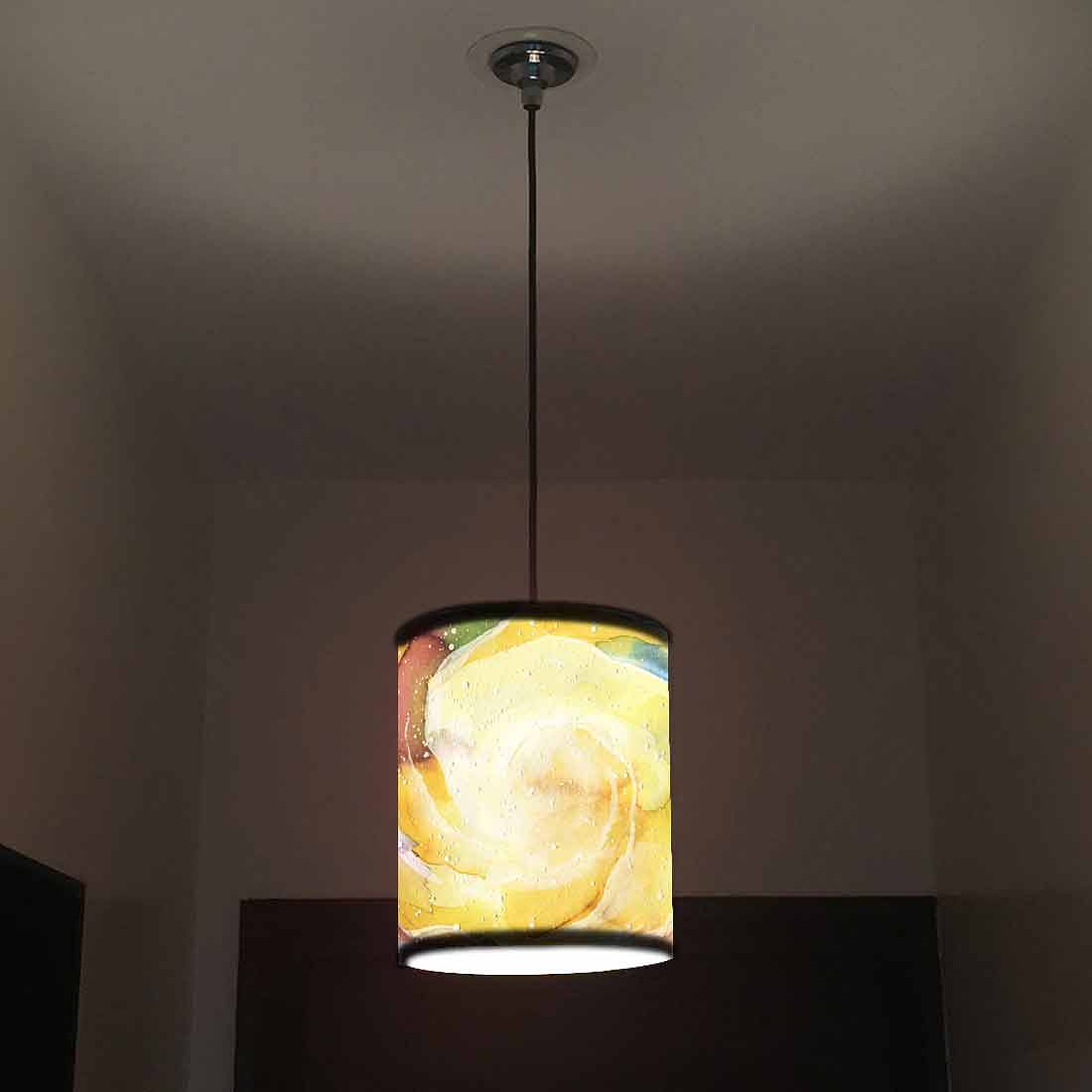 Ceiling Hanging Pendant Lamp Shade - Space Yellow Watercolor - Image 2