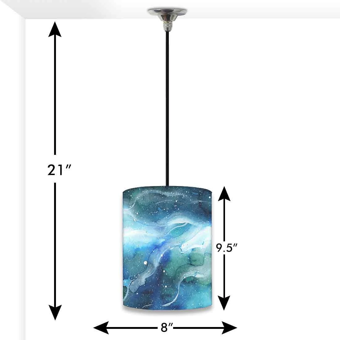 Ceiling Hanging Pendant Lamp Shade - Space Dark Blue Watercolor - Image 3