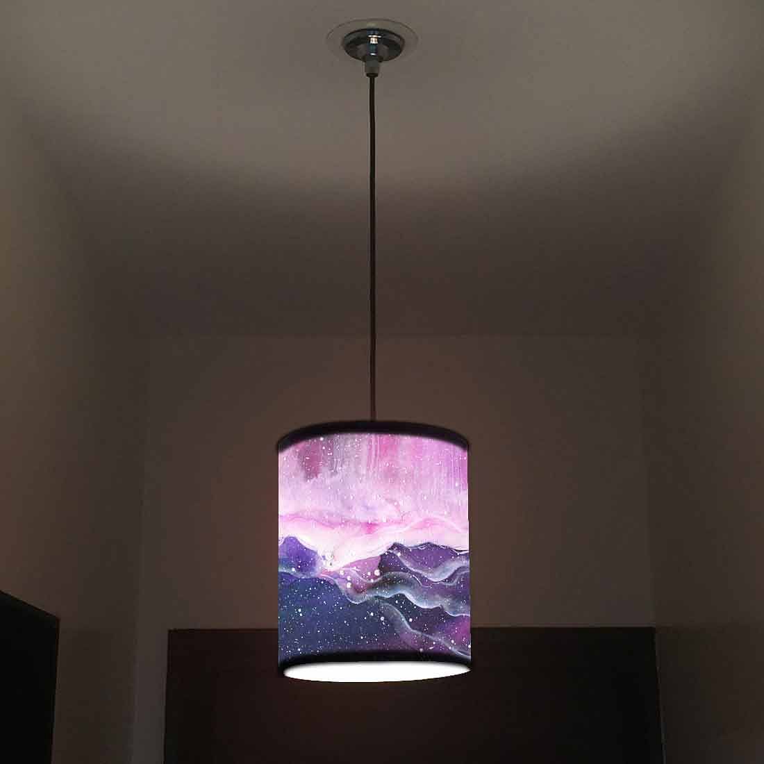 Ceiling Hanging Pendant Lamp Shade - Space Colorful Watercolor - Image 2