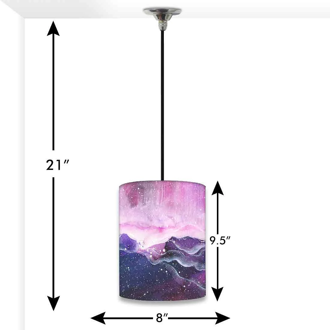 Ceiling Hanging Pendant Lamp Shade - Space Colorful Watercolor - Image 3
