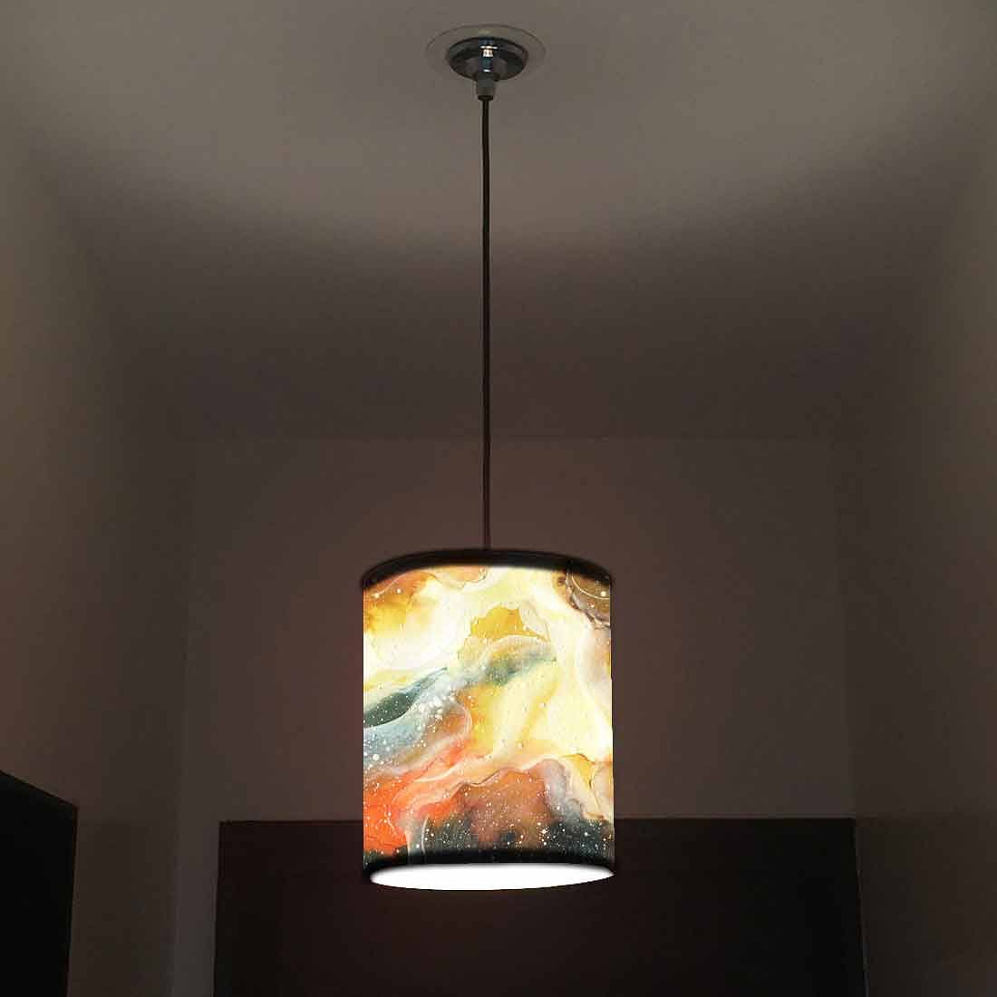 Ceiling Hanging Pendant Lamp Shade - Yellow Green Space Watercolor - Image 2