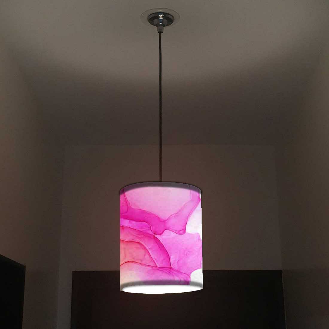 Ceiling Hanging Pendant Lamp Shade - Pink Orange Ink Watercolor - Image 2