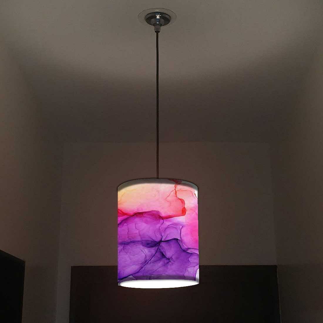 Ceiling Hanging Pendant Lamp Shade - Purple Multicolor Ink Watercolor - Image 2