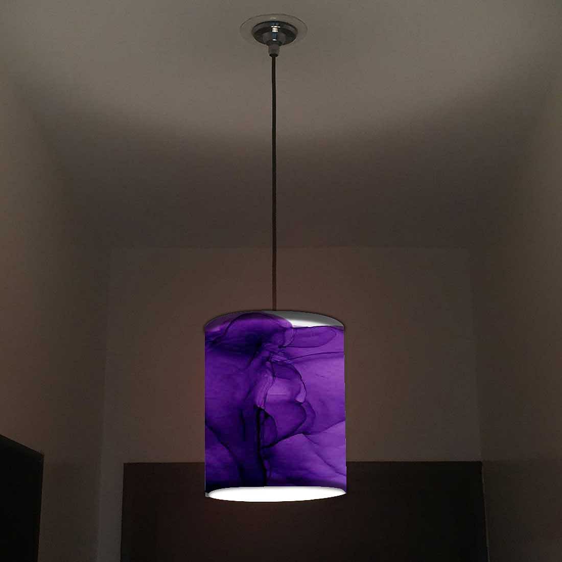 Ceiling Hanging Pendant Lamp Shade - Dark Purple Ink Watercolor - Image 2