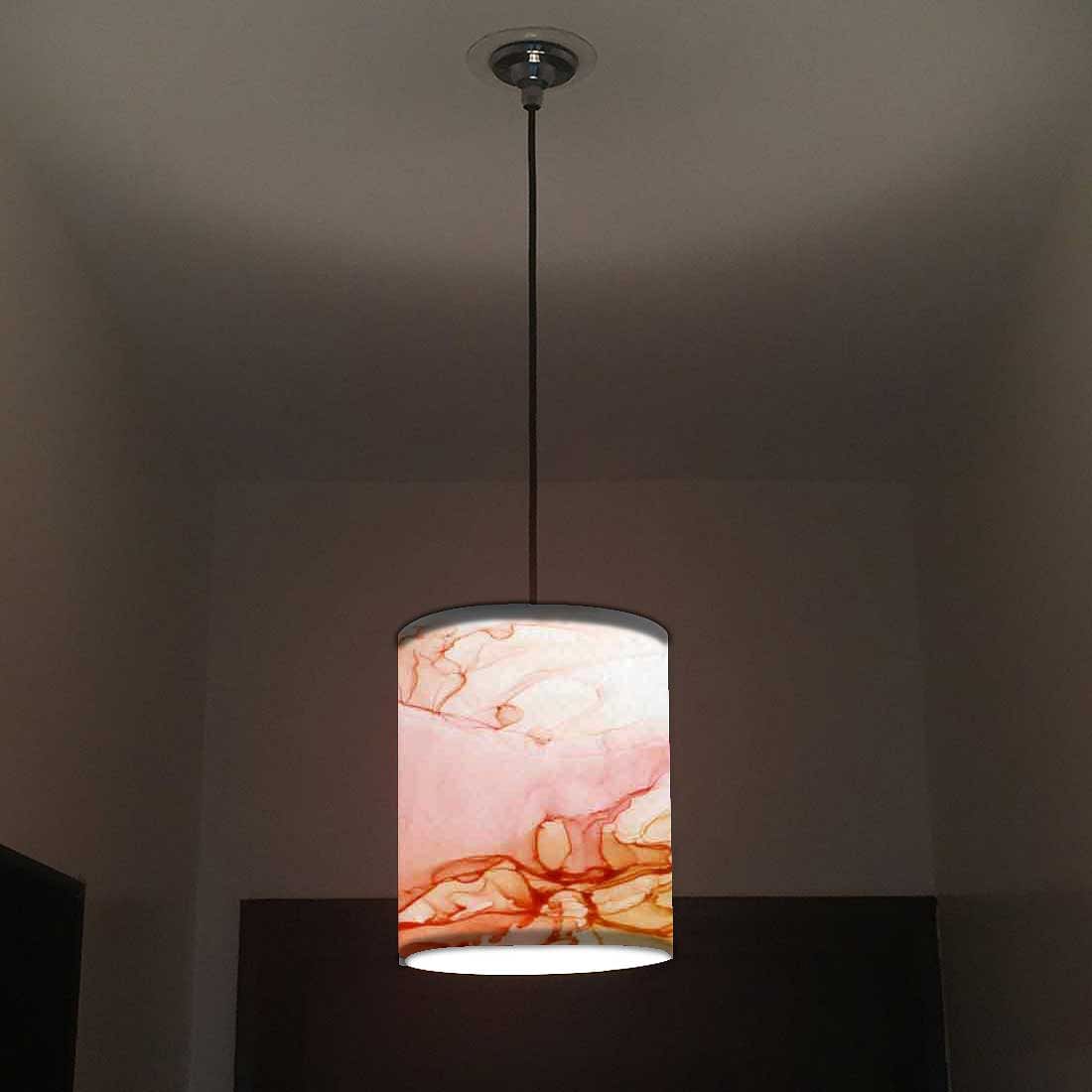 Ceiling Hanging Pendant Lamp Shade - Orange Golden Ink Watercolor - Image 2