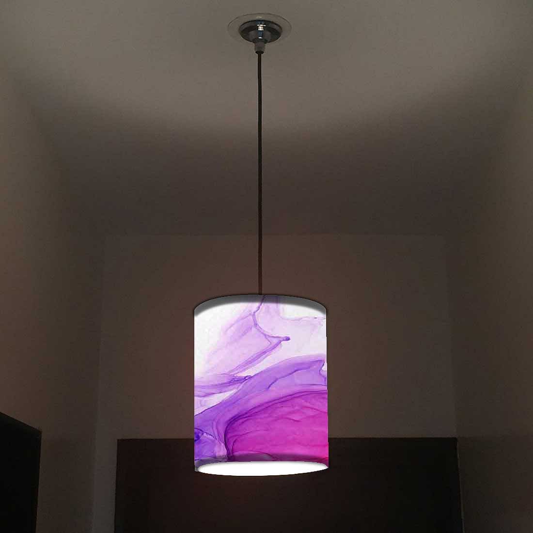 Ceiling Hanging Pendant Lamp Shade - Purple Ink Watercolor - Image 2