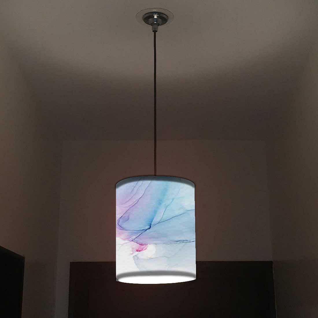 Ceiling Hanging Pendant Lamp Shade - Blue Gray Ink Watercolor - Image 2