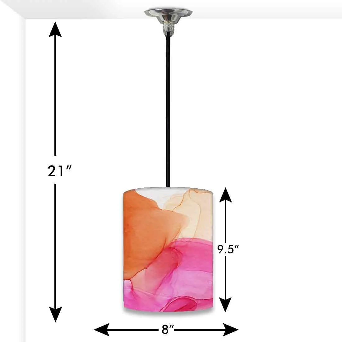 Hanging Lantern Pendant Light Lamps for Bedroom - Watercolor 0216 - Image 3
