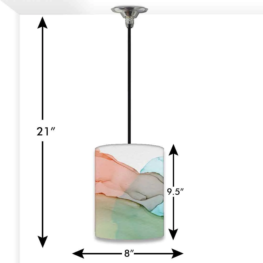 Ceiling Hanging Pendant Lamp Shade - Ink Watercolor Shades - Image 3