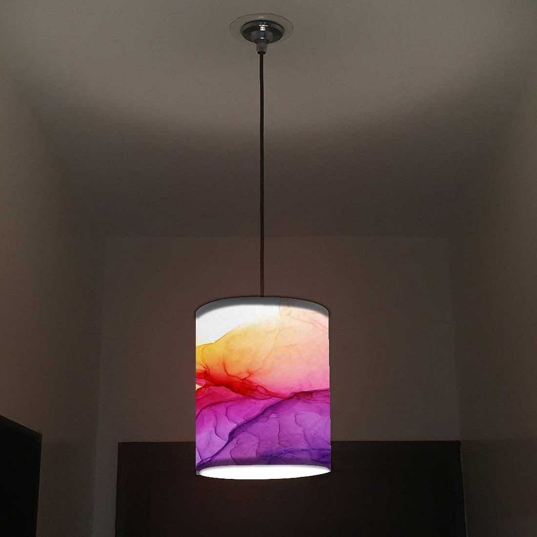 Ceiling Hanging Pendant Lamp Shade - Purple Yellow Ink Watercolor - Image 2