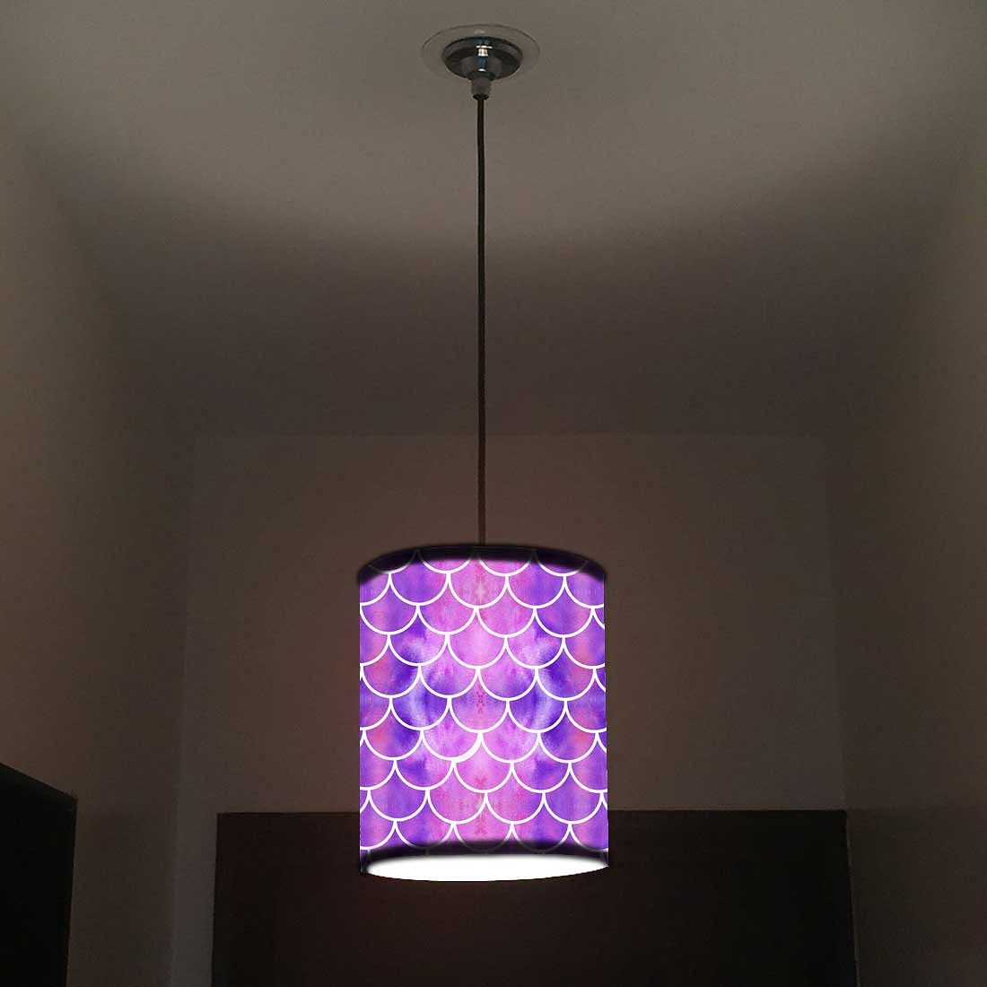 Ceiling Hanging Pendant Lamp Shade - Purple Mermaid Watercolor - Image 2