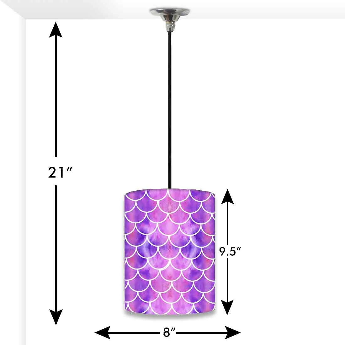 Ceiling Hanging Pendant Lamp Shade - Purple Mermaid Watercolor - Image 3