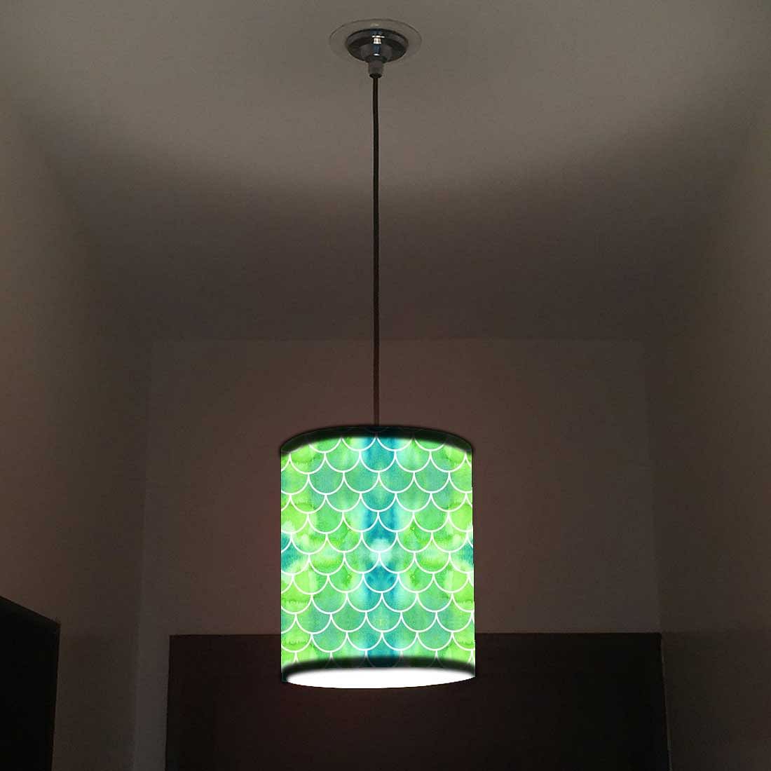 Ceiling Hanging Pendant Lamp Shade - Green Mermaid Watercolor - Image 2