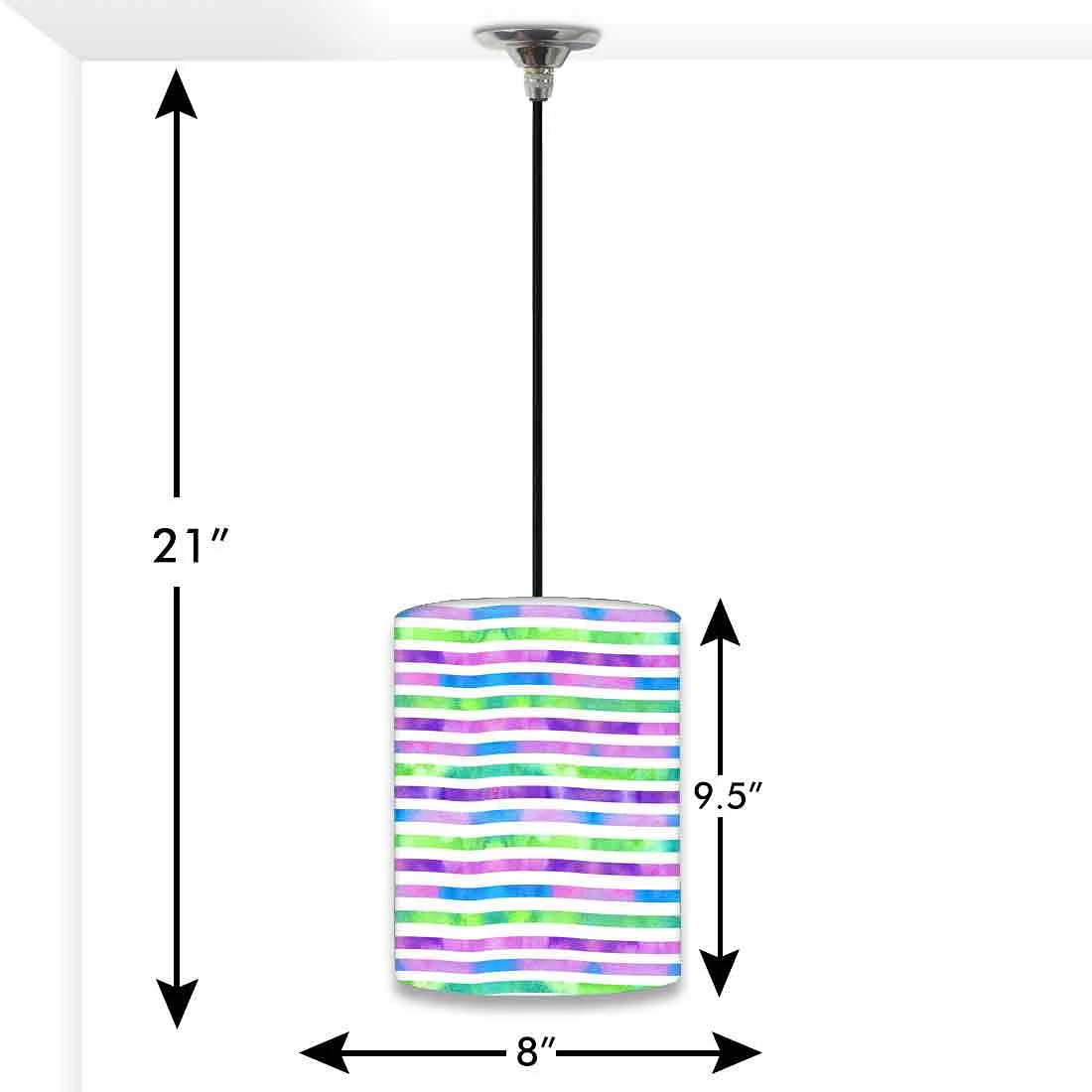 Ceiling Hanging Pendant Lamp Shade - Colorful Strips - Image 3