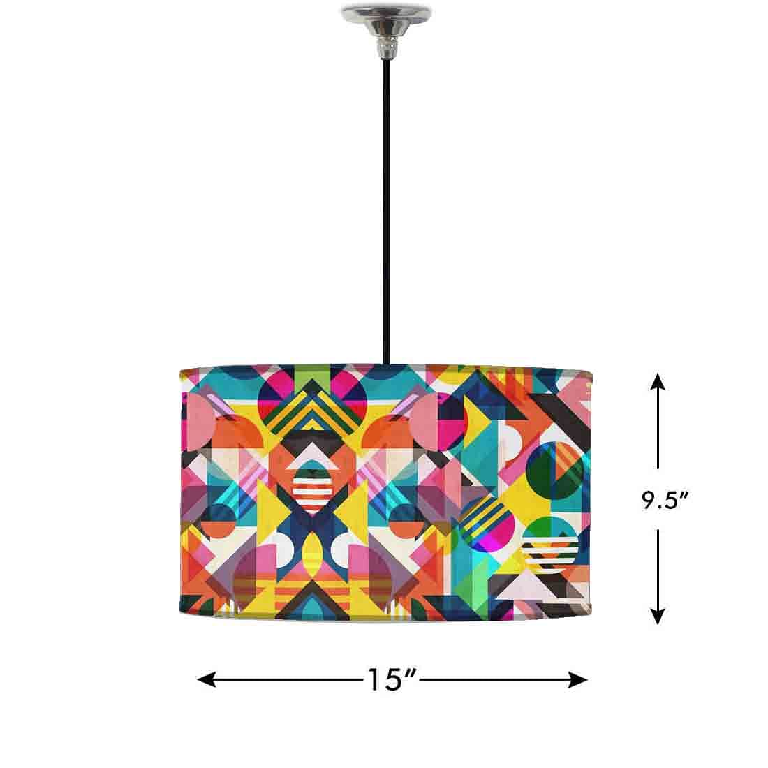 Ceiling Lamp Hanging Drum Lampshade - Mulicolour ply - Image 2