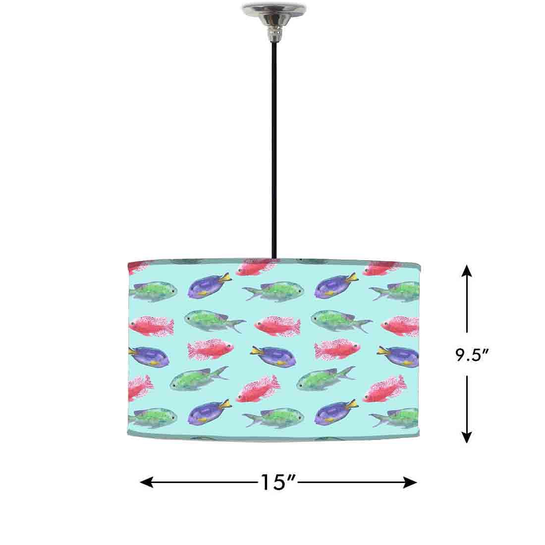 Ceiling Lamp Hanging Drum Lampshade - Sweet Fishes - Image 2