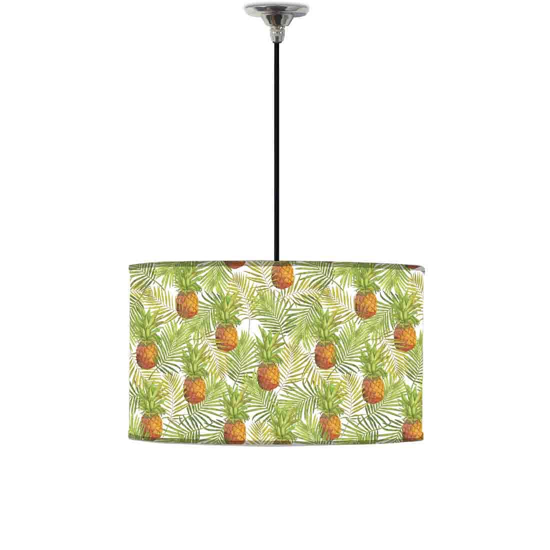 Ceiling Lamp Hanging Drum Lampshade - Tropical Pineapples