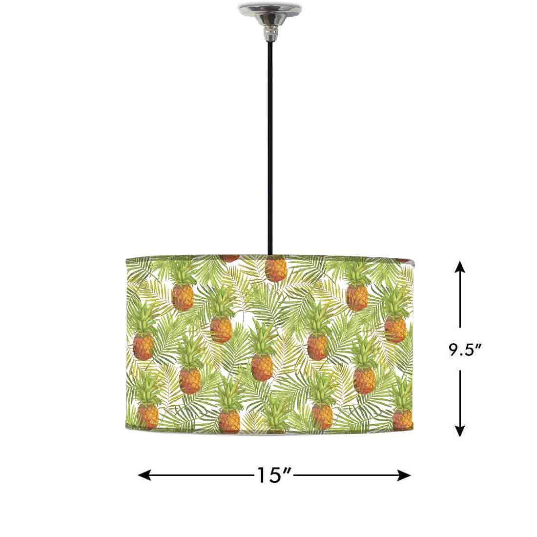 Ceiling Lamp Hanging Drum Lampshade - Tropical Pineapples - Image 2