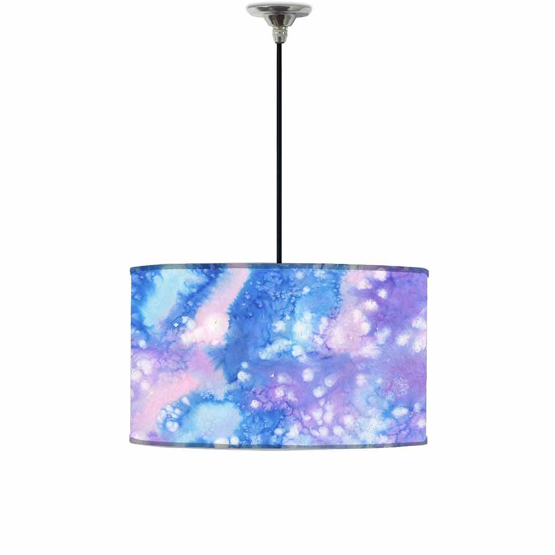 Ceiling Lamp Hanging Drum Lampshade - Arctic Space Purple Watercolor