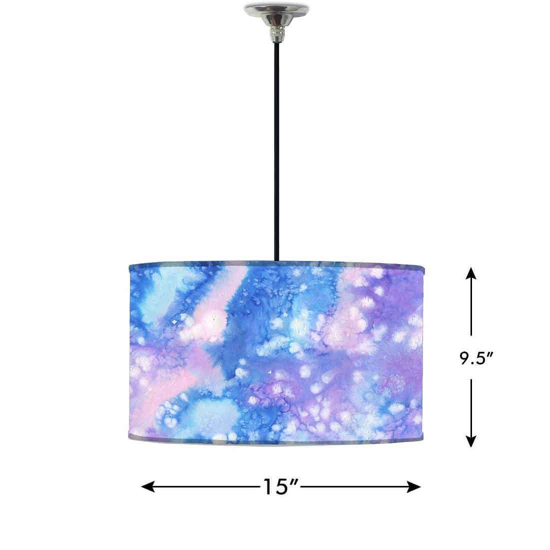 Ceiling Lamp Hanging Drum Lampshade - Arctic Space Purple Watercolor - Image 2