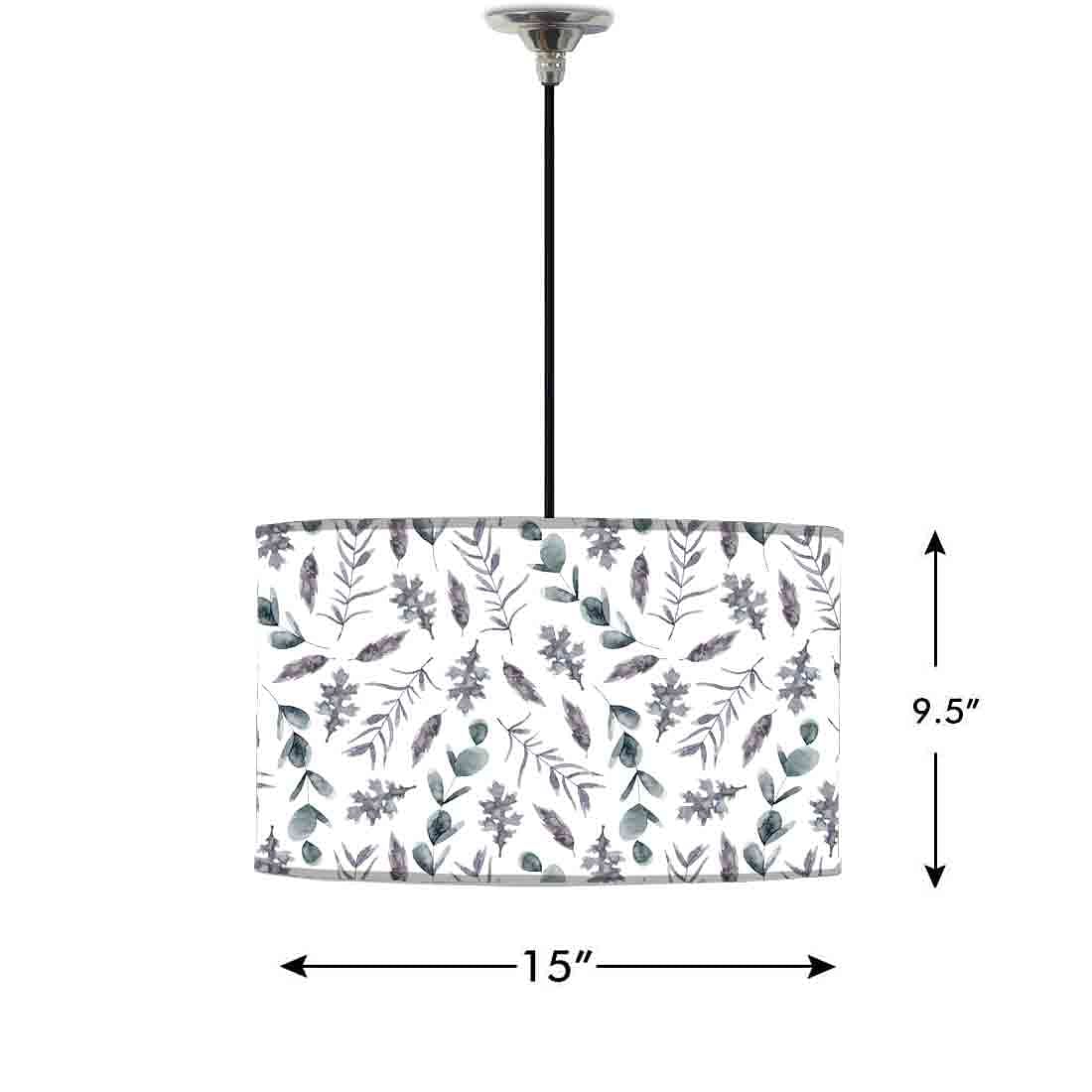 Ceiling Lamp Hanging Drum Lampshade - Leaves - Image 2