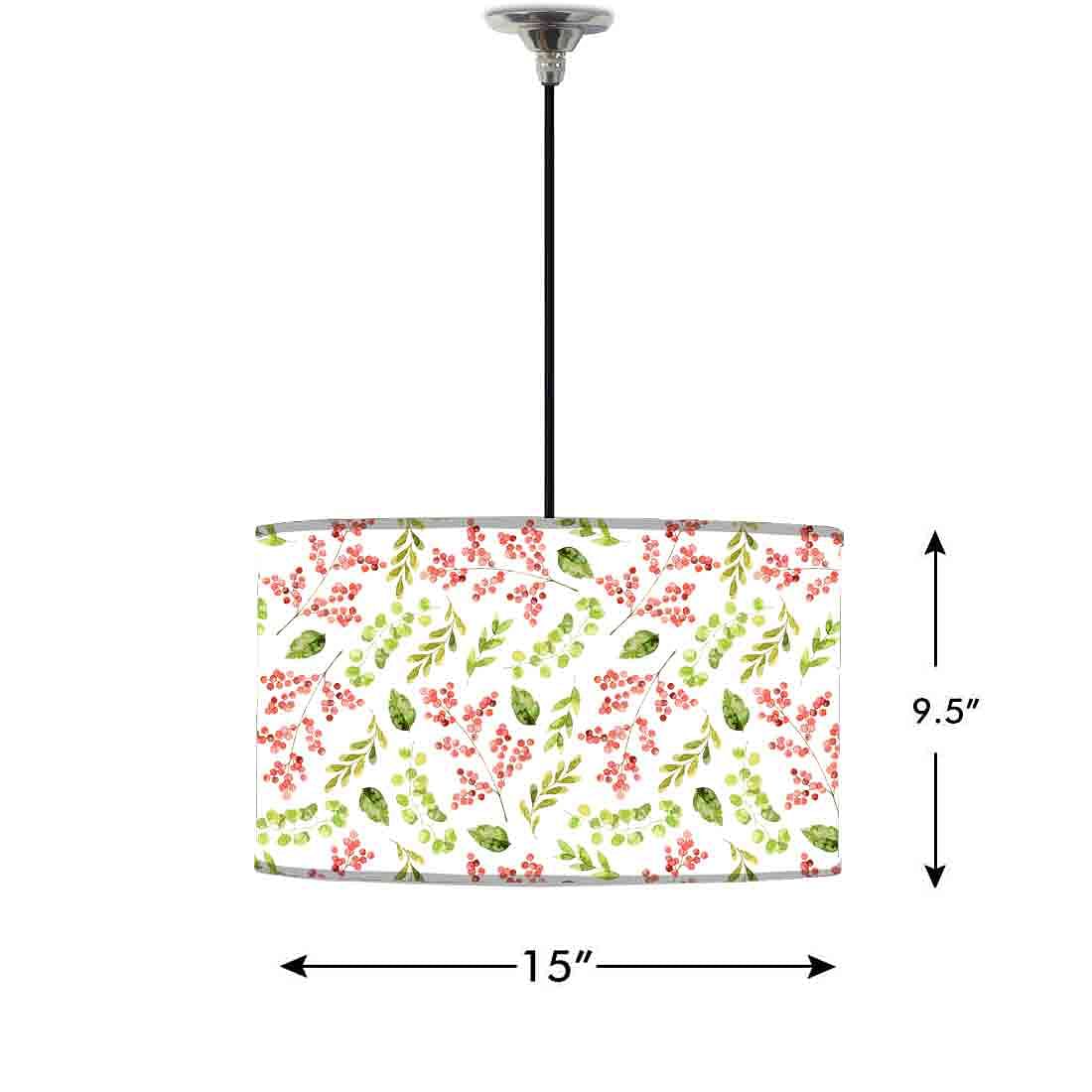 Ceiling Lamp Hanging Drum Lampshade - Colorful Leaves - Image 2