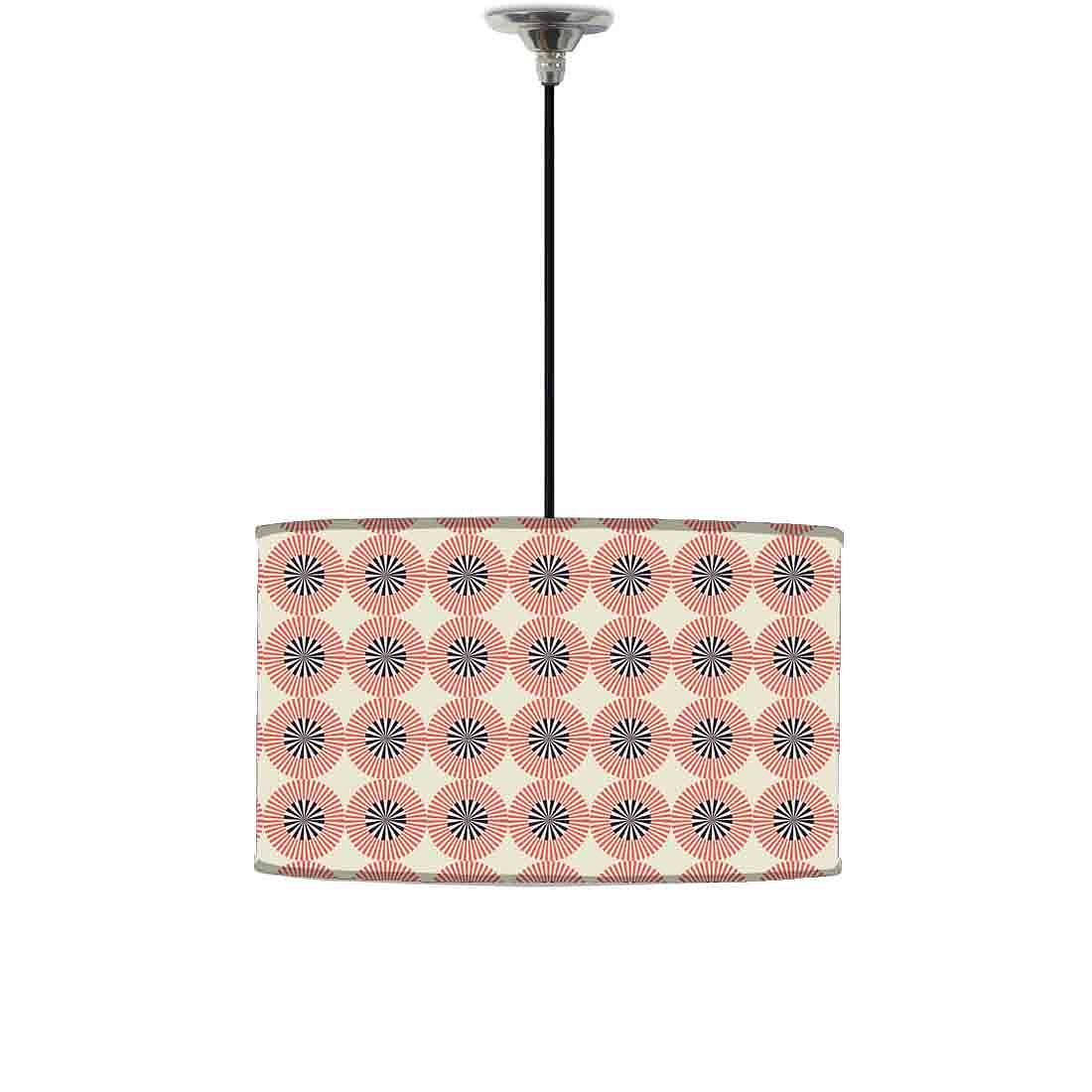 Ceiling Lamp Hanging Drum Lampshade - Retro Circle Pattern