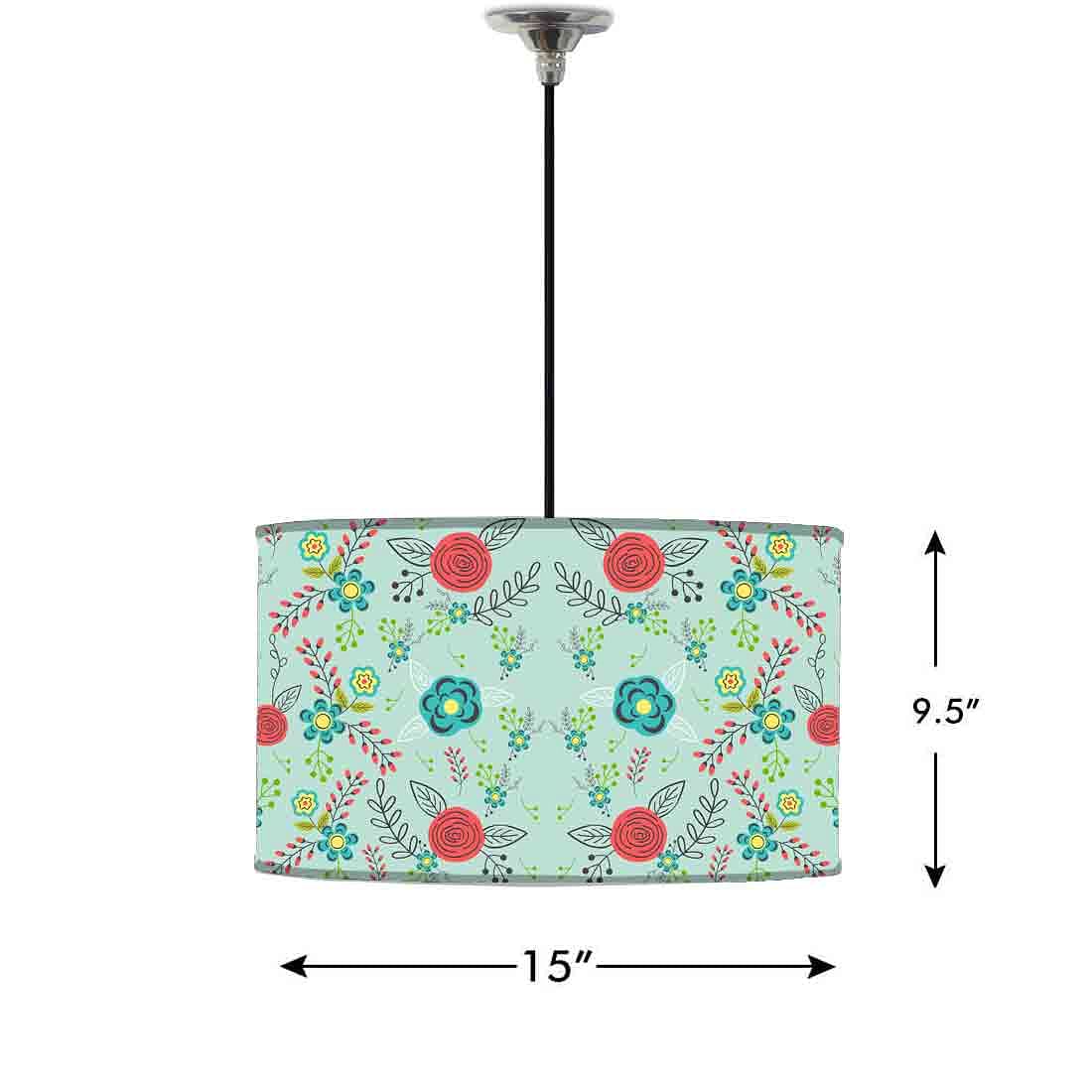 Ceiling Lamp Hanging Drum Lampshade - Floral Branches Spring Collection - Image 2