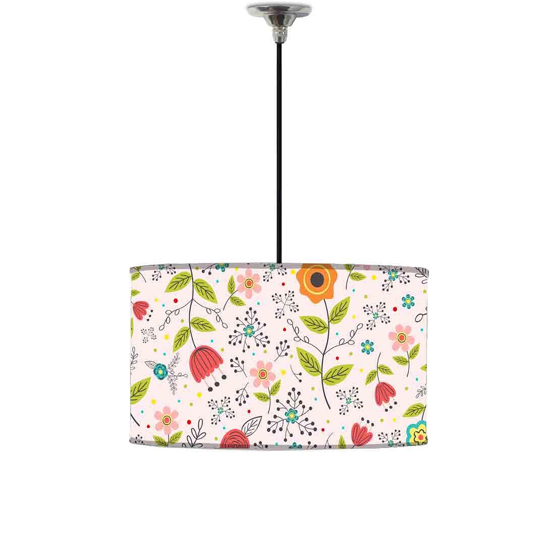 Ceiling Lamp Hanging Drum Lampshade - Spring Floral