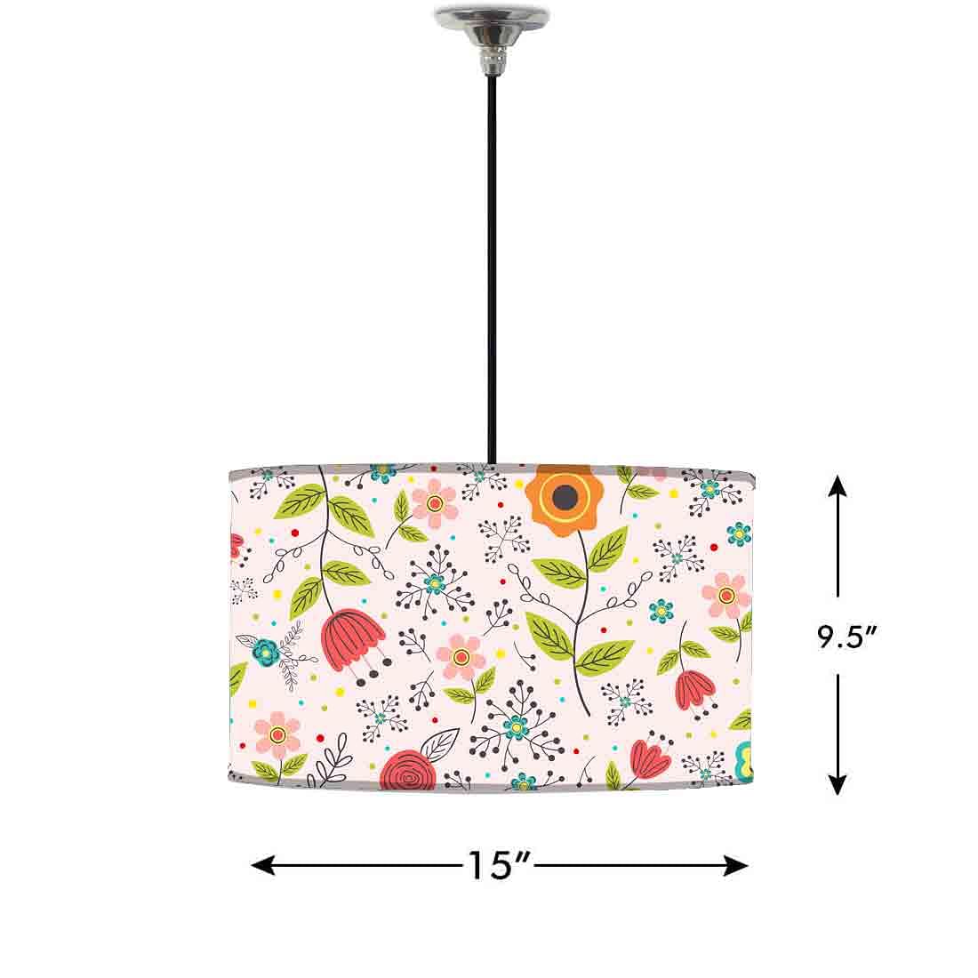 Ceiling Lamp Hanging Drum Lampshade - Spring Floral - Image 2