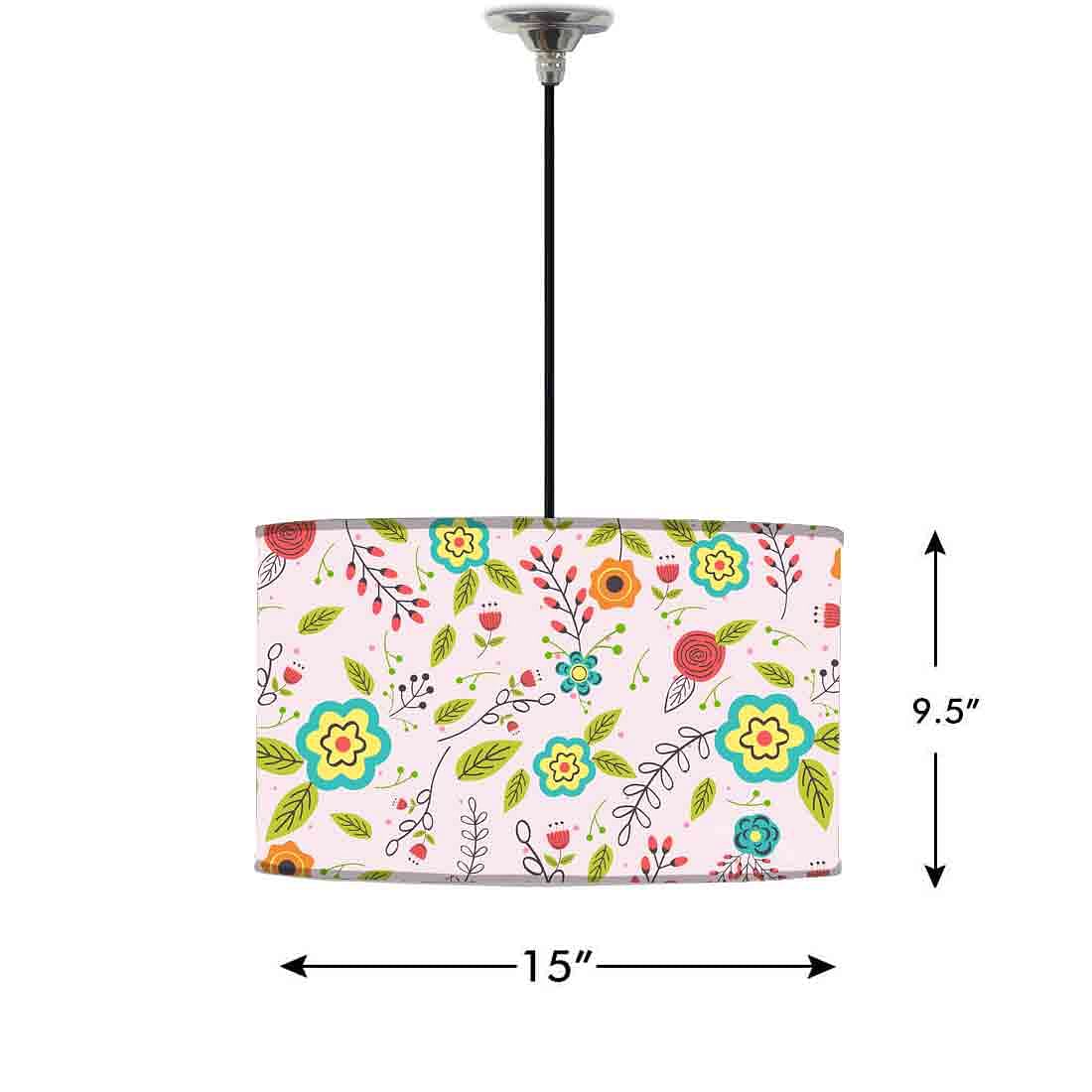 Ceiling Lamp Hanging Drum Lampshade - Flower Collection - Image 2