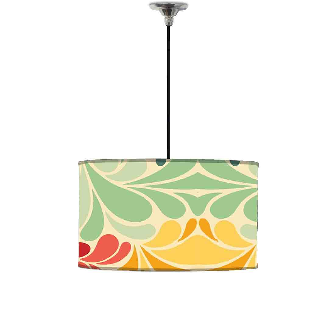 Ceiling Lamp Hanging Drum Lampshade - Retro Flower