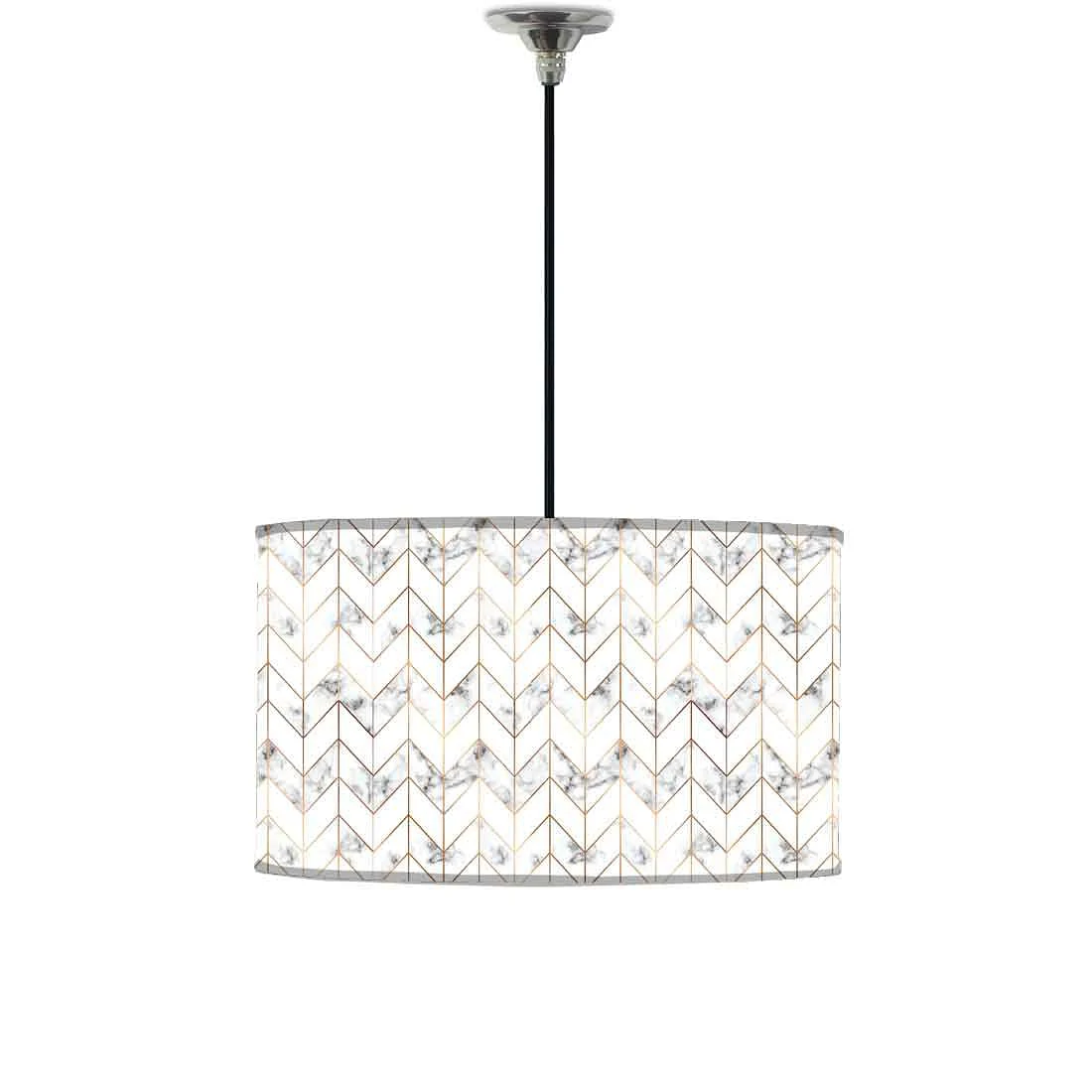 Ceiling Lamp Hanging Drum Lampshade - Marble Pastle Designer