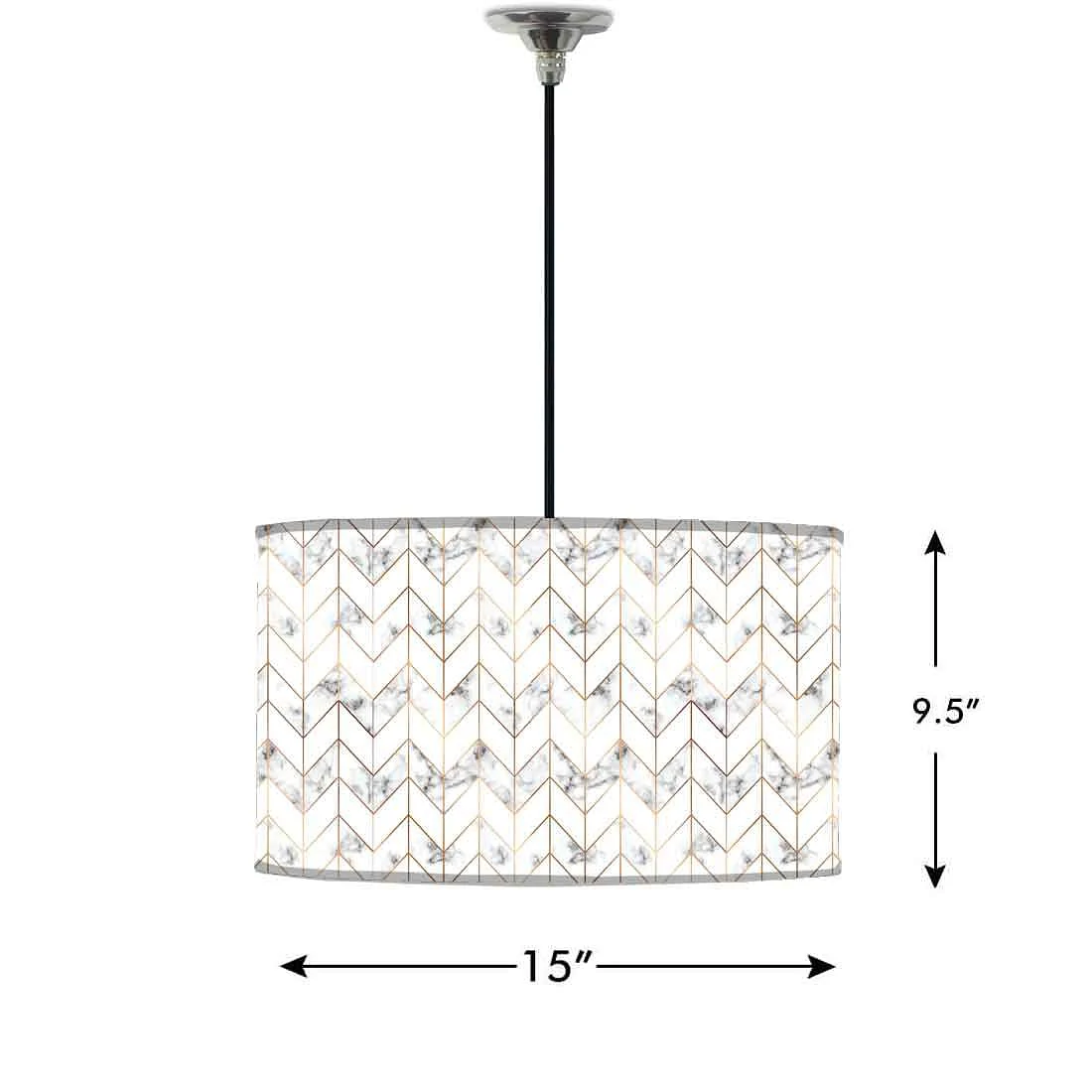 Ceiling Lamp Hanging Drum Lampshade - Marble Pastle Designer - Image 2