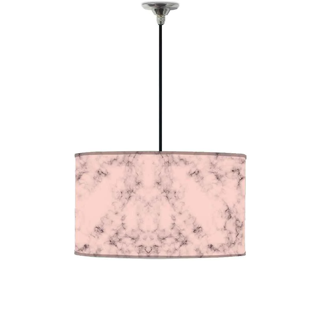 Ceiling Lamp Hanging Drum Lampshade - Peach Color Designer Marble Pastle