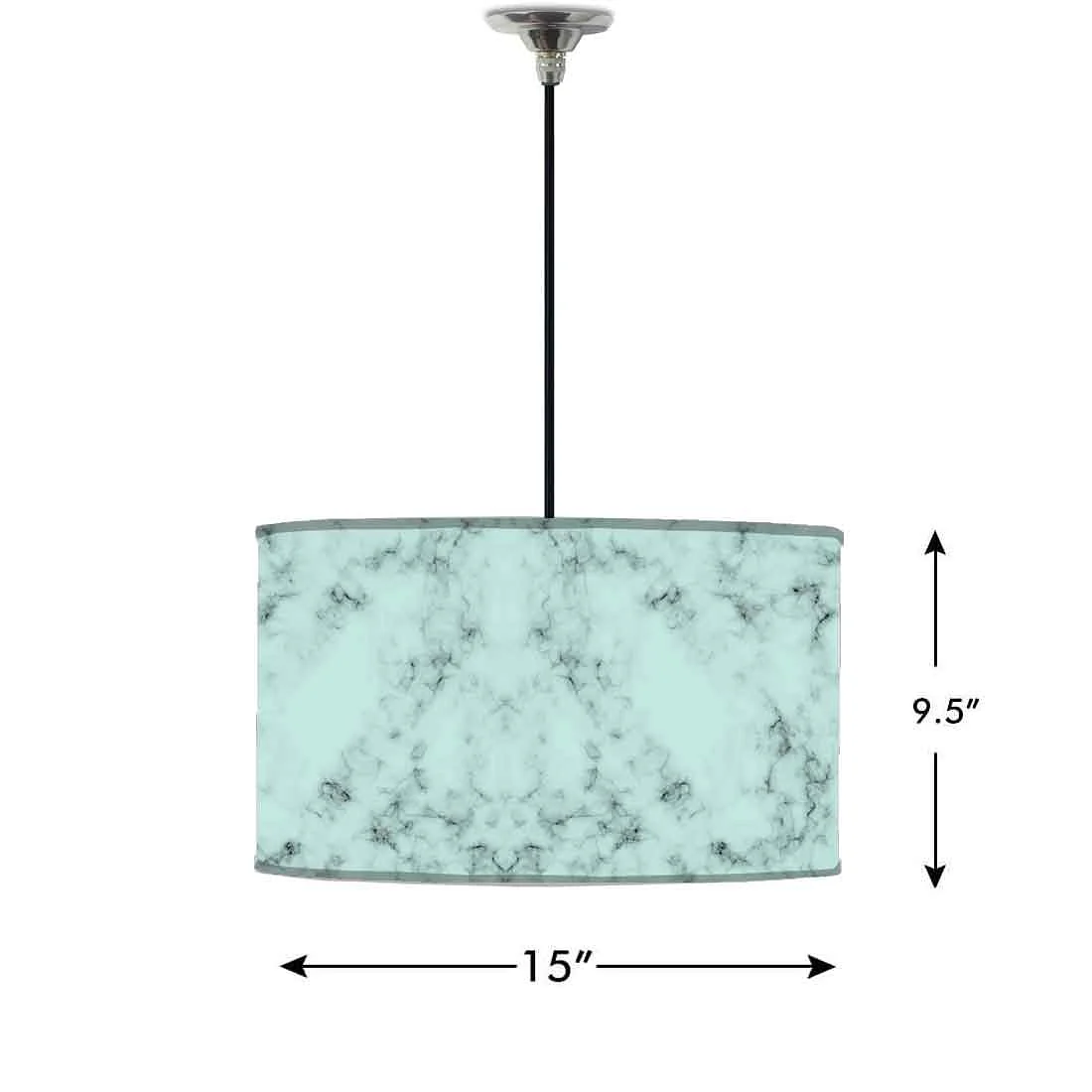 Ceiling Lamp Hanging Drum Lampshade - Green Color Designer Marble Pastle - Image 2
