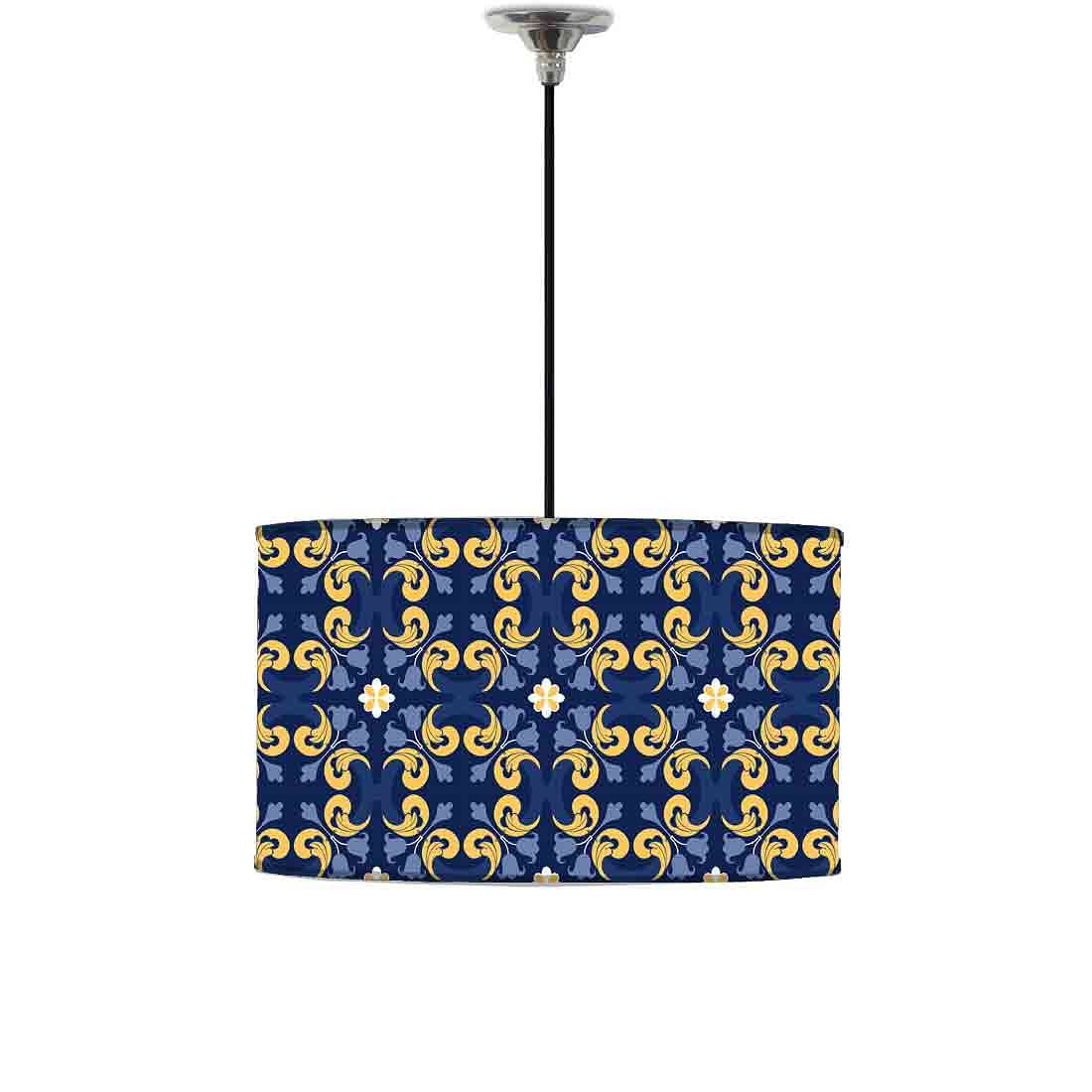 Ceiling Lamp Hanging Drum Lampshade - Azulejos