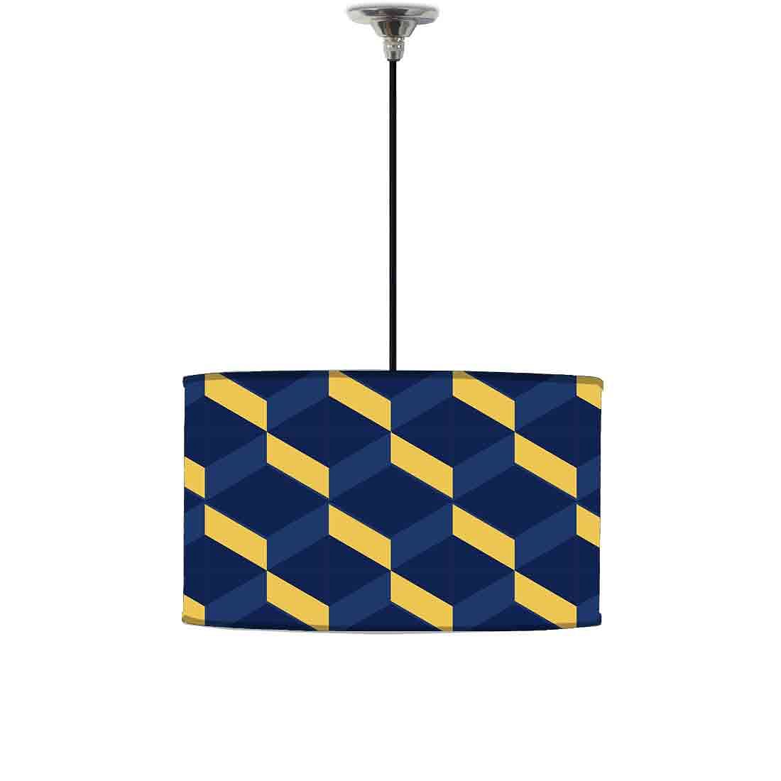 Ceiling Lamp Hanging Drum Lampshade - Hexa Pattern