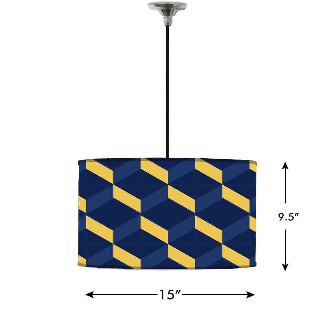 Ceiling Lamp Hanging Drum Lampshade - Hexa Pattern - Image 2