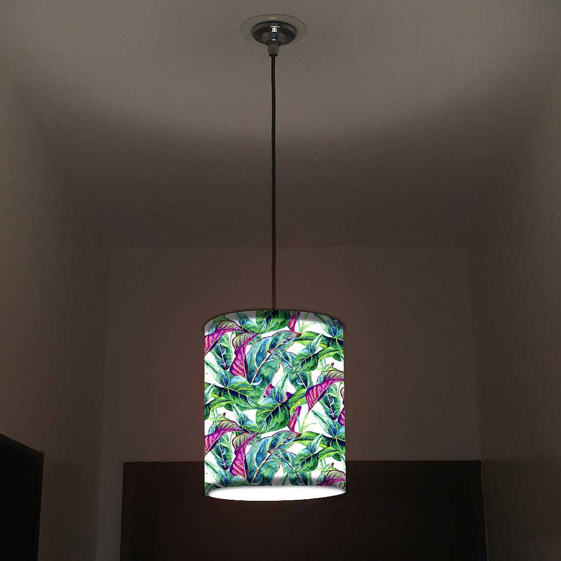 Ceiling Hanging Pendant Lamp Shade - Green Tropical Leaf - Image 2