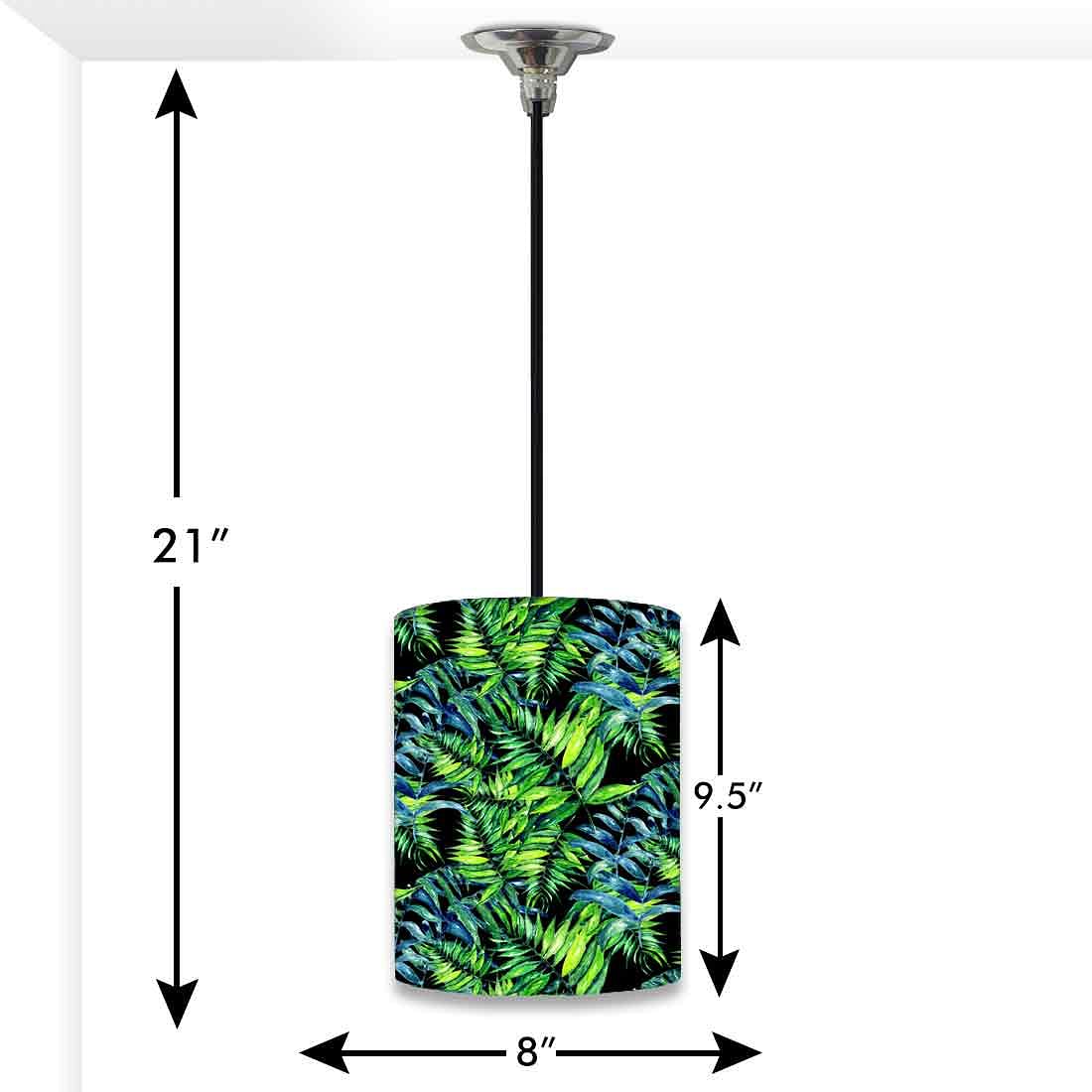 Ceiling Hanging Pendant Lamp Shade - Tropical Green Leaf - Image 3
