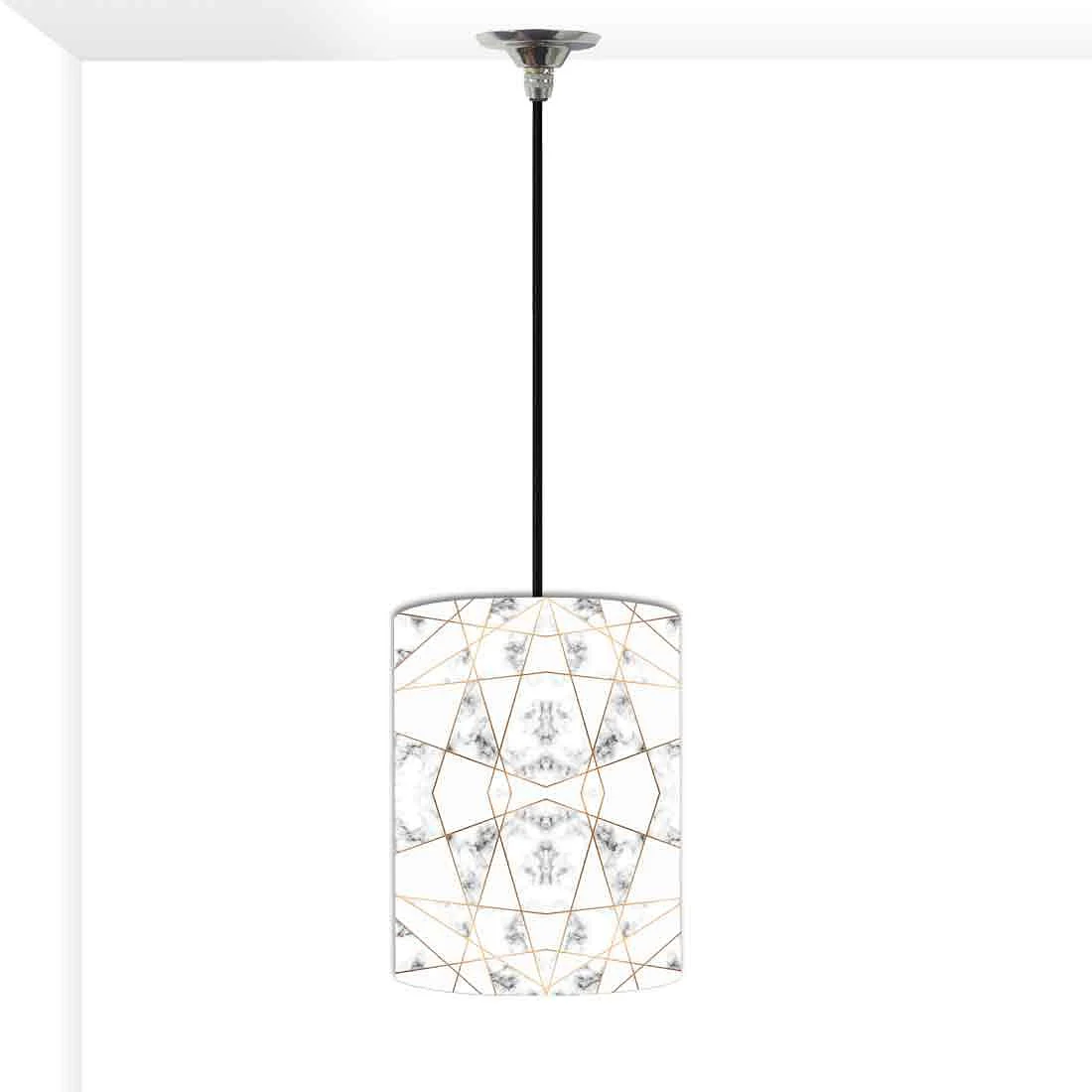 Ceiling Hanging Pendant Lamp Shade - Black White Marble Pastle