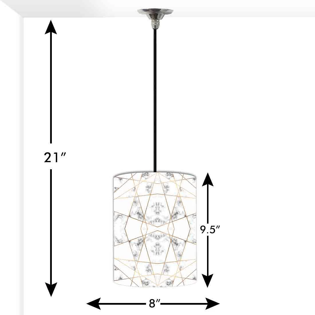 Ceiling Hanging Pendant Lamp Shade - Black White Marble Pastle - Image 3