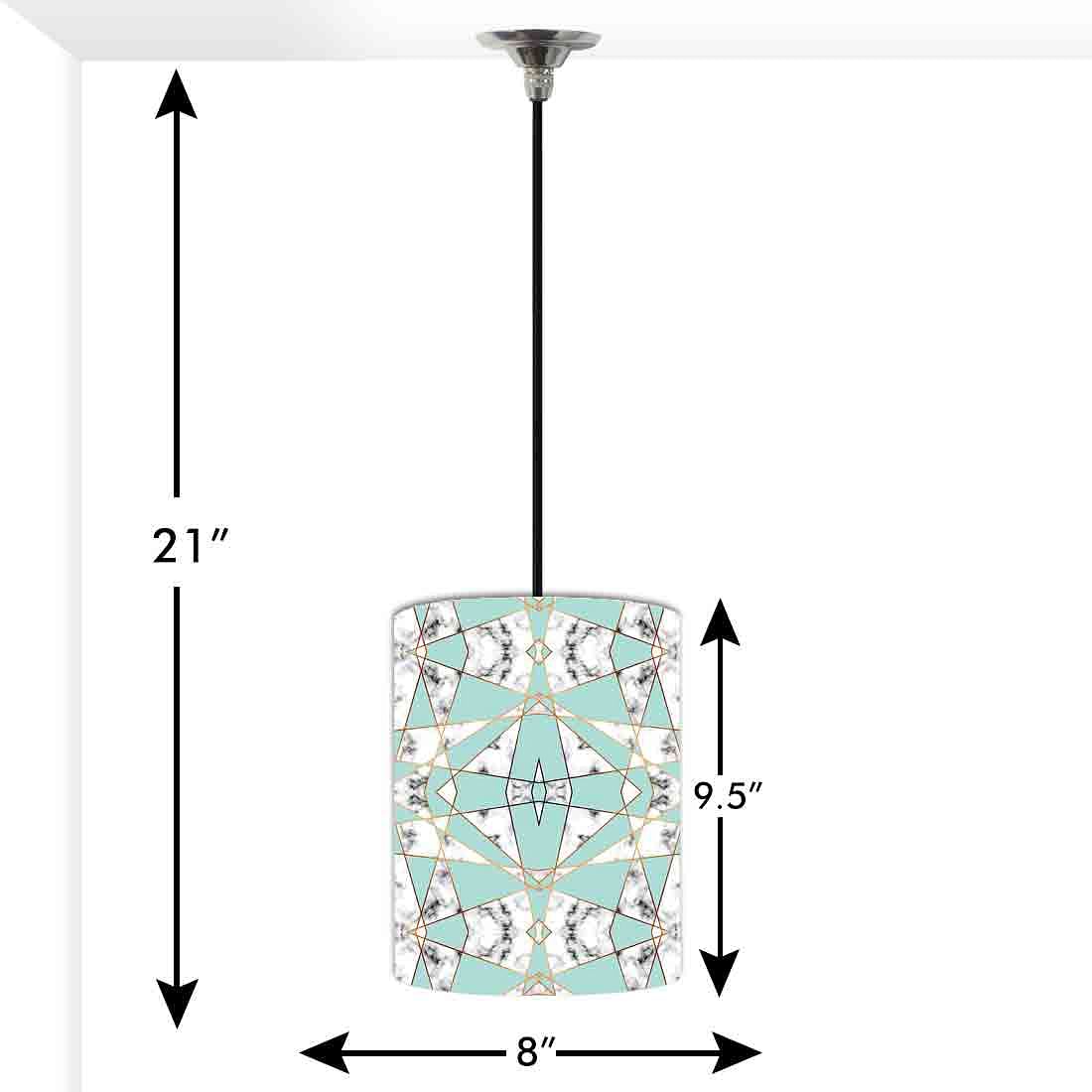 Ceiling Hanging Pendant Lamp Shade - Green Marble Pastle - Image 3