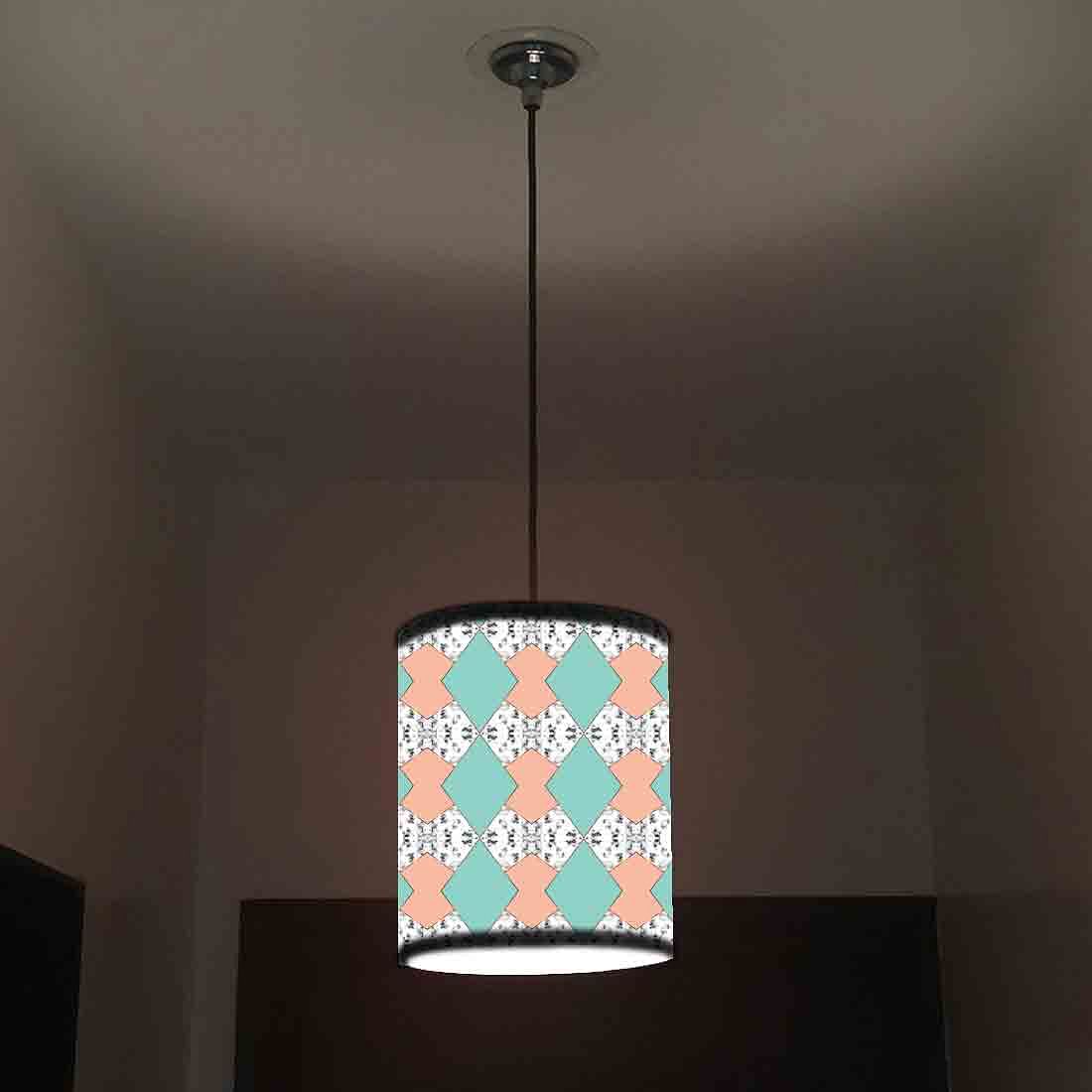 Ceiling Hanging Pendant Lamp Shade - Green Peach Marble Pastle - Image 2