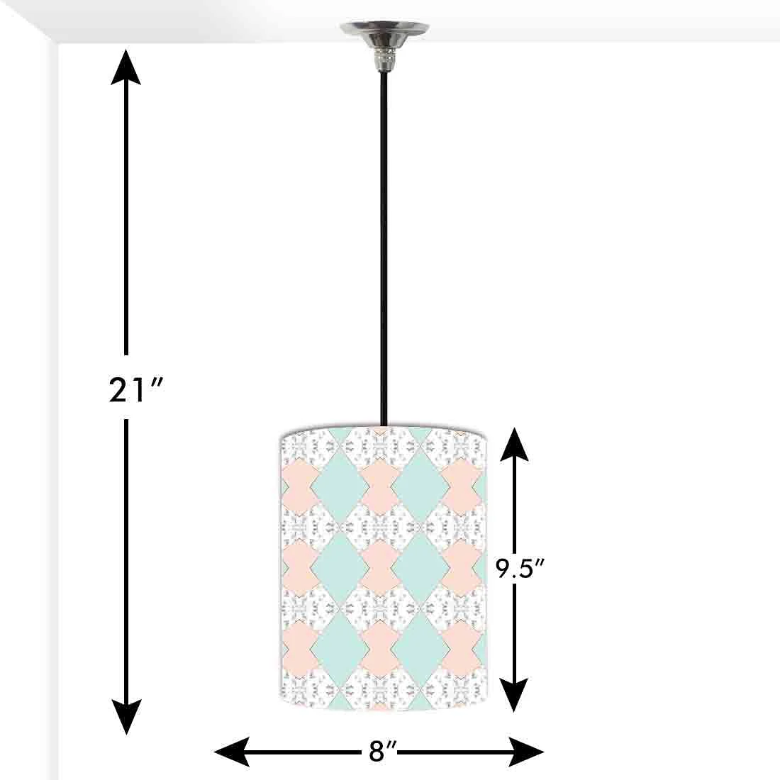 Ceiling Hanging Pendant Lamp Shade - Green Peach Marble Pastle - Image 3