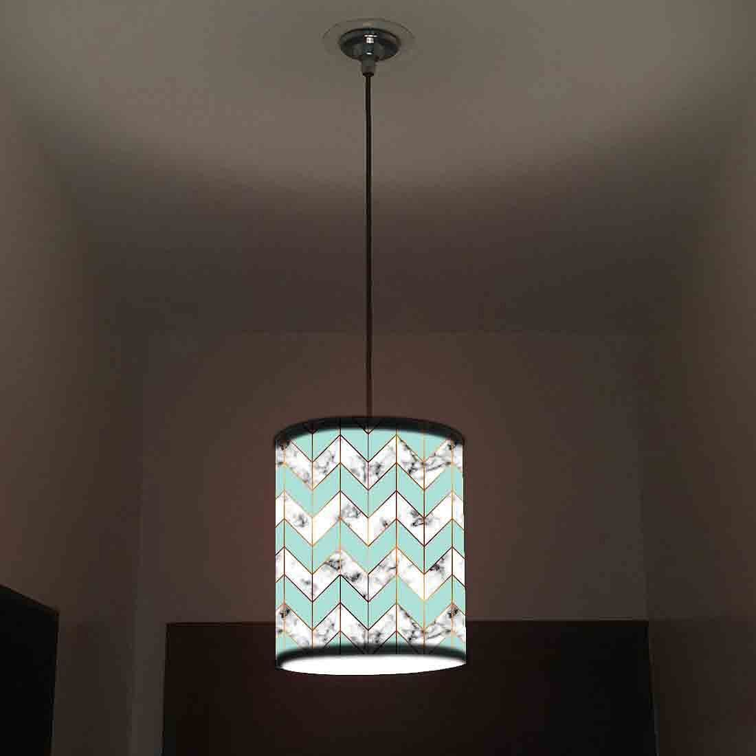 Ceiling Hanging Pendant Lamp Shade - White Green Marble Pastle - Image 2