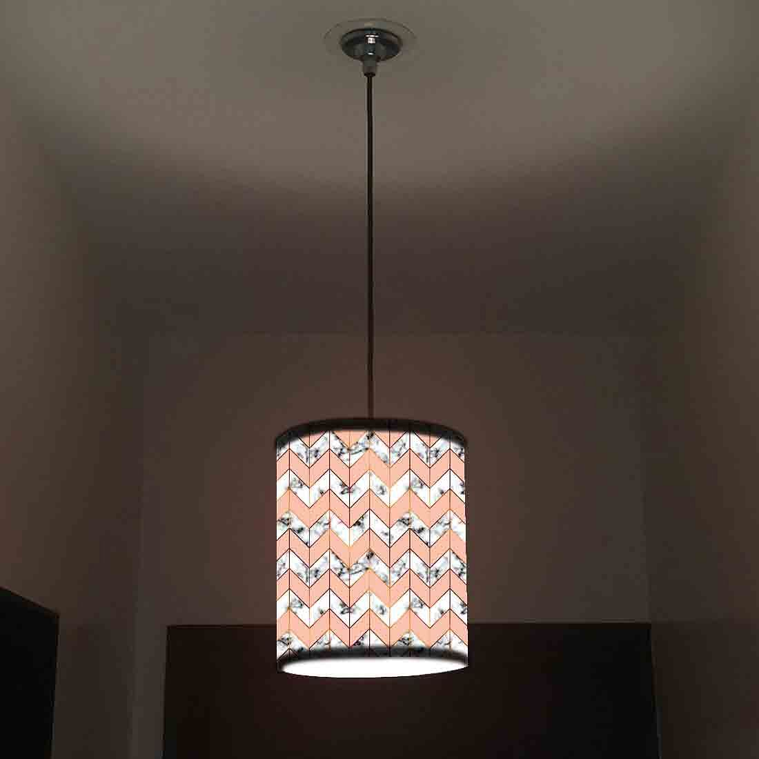 Ceiling Hanging Pendant Lamp Shade - Peach Marble Pastle - Image 2