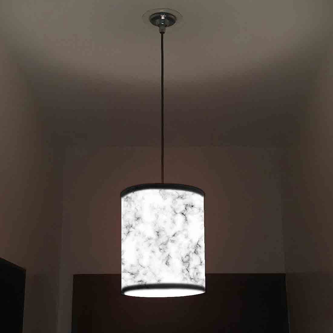 Ceiling Hanging Pendant Lamp Shade - White Black Marble Pastle - Image 2