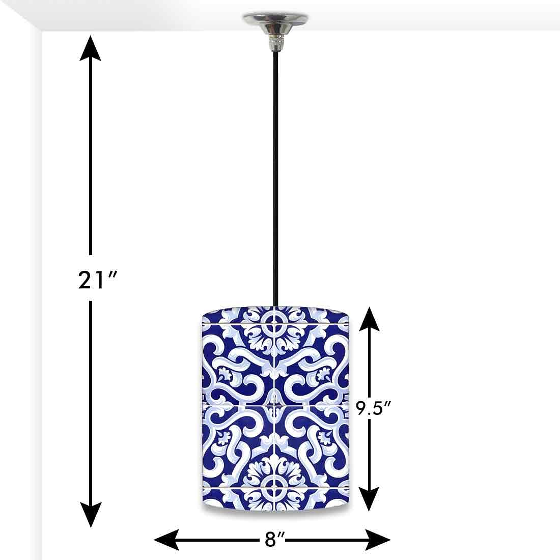 Ceiling Hanging Pendant Lamp Shade - Blue Tiles - Image 3